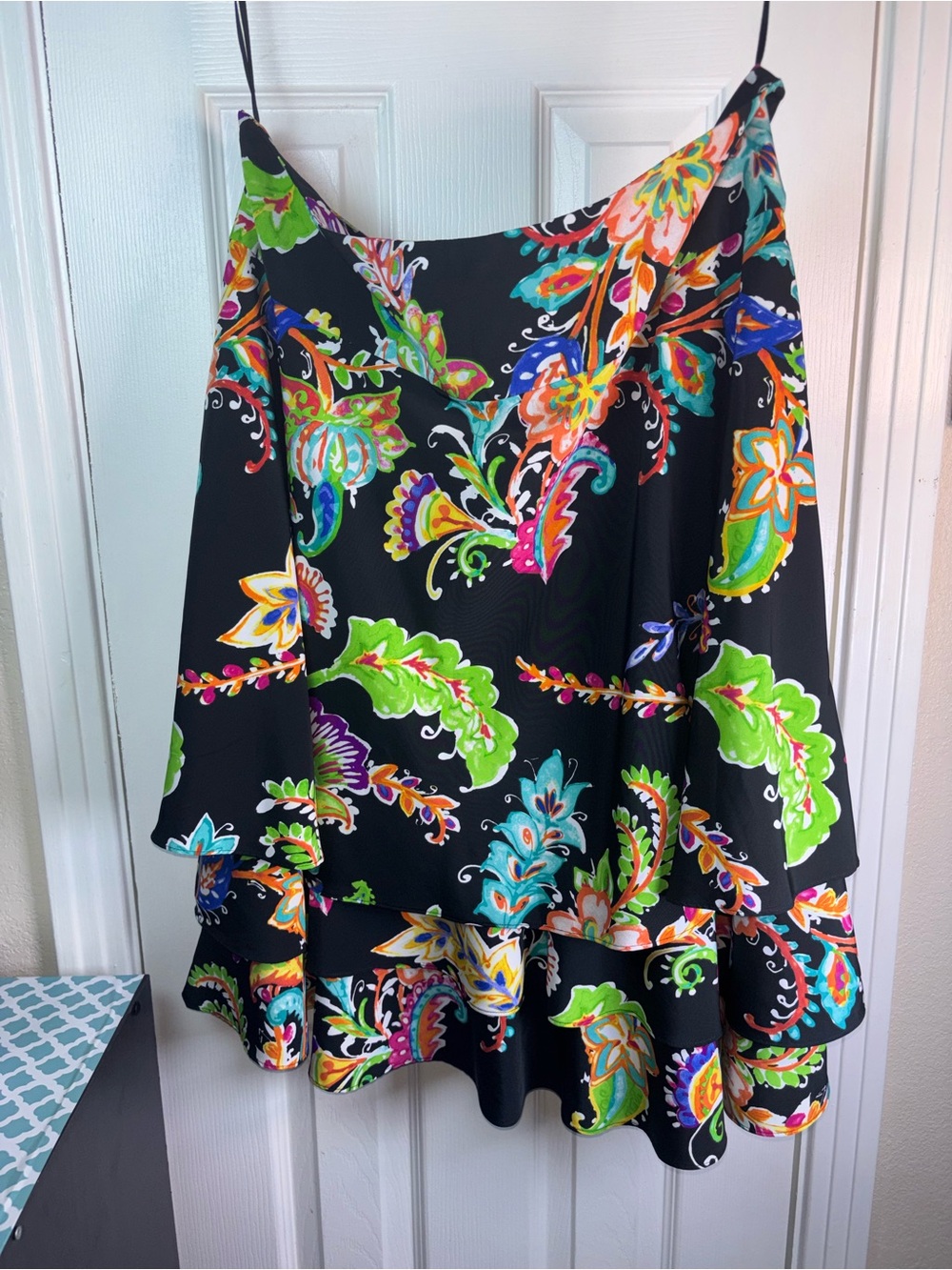 Lauren Ralph Lauren Black Multicolor Floral Print skirt size 16 - Picture 9 of 14